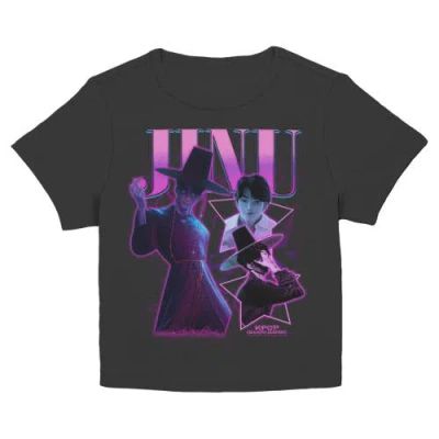 Kpop Demon Hunters Junior's  Jinu Saja Collage Superstar Graphic T-shirt In Black