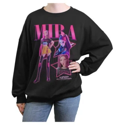 Kpop Demon Hunters Junior's  Mira Stars Logo Sweatshirt In Black