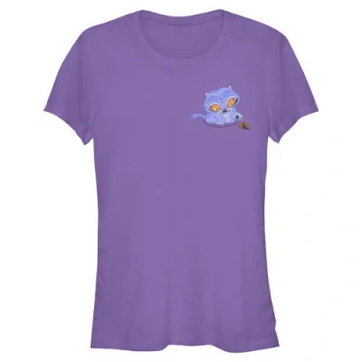 Kpop Demon Hunters Kids' Junior's  Mischievous Derpy Pocket  Graphic T-shirt In Purple