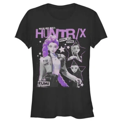 Kpop Demon Hunters Kids' Junior's  Pop Star Huntrix Rumi  Graphic T-shirt In Black