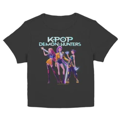 Kpop Demon Hunters Junior's  Pop Stars Group Shot Graphic T-shirt In Black