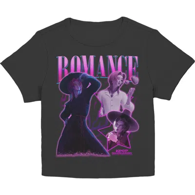 Kpop Demon Hunters Junior's  Romance Saja Collage Superstar Graphic T-shirt In Black