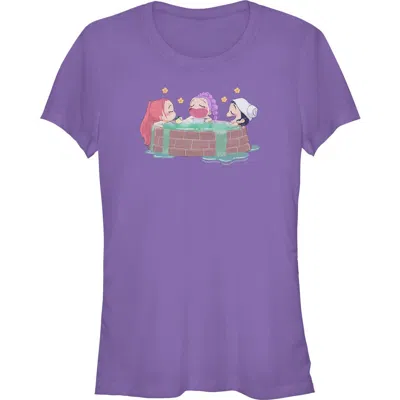 Kpop Demon Hunters Kids' Junior's  Rumi, Mira And Zoey Relaxing  Graphic T-shirt In Purple