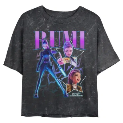 Kpop Demon Hunters Junior's  Rumi Pop Idol Stars Logo Graphic T-shirt In Black