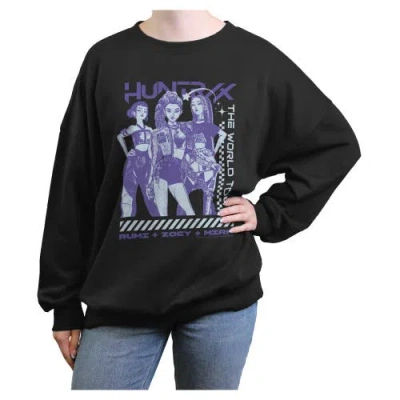 Kpop Demon Hunters Junior's  Rumi Zoey Mira Idols Tour Sweatshirt In Black