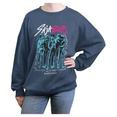 Kpop Demon Hunters Junior's  Saja Boys Band Portrait Sweatshirt In Blue