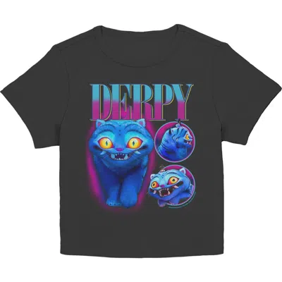Kpop Demon Hunters Junior's  Supernatural Derpy Portrait Graphic T-shirt In Black