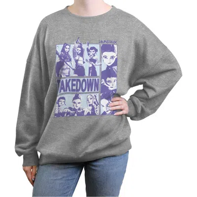 Kpop Demon Hunters Junior's  Takedown Huntrix Superstars Sweatshirt In Gray