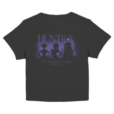 Kpop Demon Hunters Junior's  The Takedown Tour Silhouette Girls Graphic T-shirt In Black