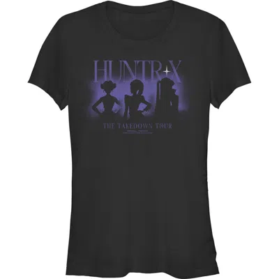 Kpop Demon Hunters Kids' Junior's  The Takedown Tour Silhouette  Graphic T-shirt In Black