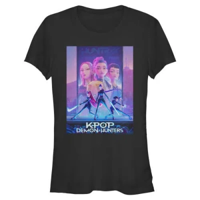 Kpop Demon Hunters Kids' Junior's  Trio Poster  Graphic T-shirt In Black