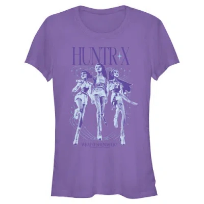 Kpop Demon Hunters Kids' Junior's  What It Sound Like  Graphic T-shirt In Purple
