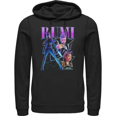 Kpop Demon Hunters Rumi Super Star Logo  Pull Over Hoodie In Black