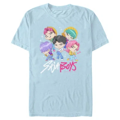 Kpop Demon Hunters Saja Boys Chibi Group  Graphic T-shirt In Blue