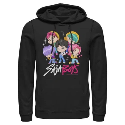 Kpop Demon Hunters Saja Boys Chibi Group  Pull Over Hoodie In Black