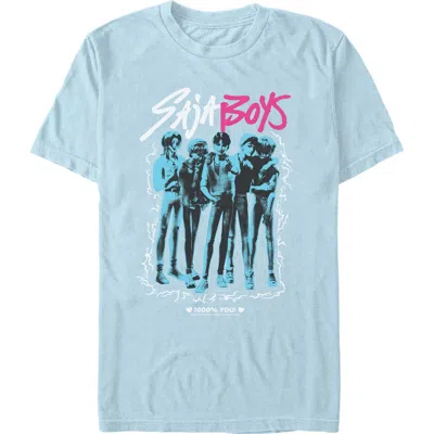 Kpop Demon Hunters Saja Boys Portrait  Graphic T-shirt In Blue