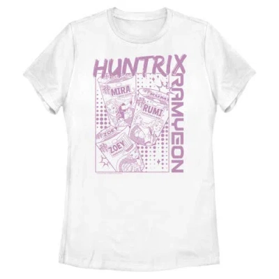Kpop Demon Hunters Zoey Mira And Rumi Ramyeon  Graphic T-shirt In White