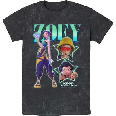 Kpop Demon Hunters Zoey Super Star Logo  Graphic T-shirt In Black