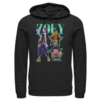 Kpop Demon Hunters Zoey Super Star Logo  Pull Over Hoodie In Black