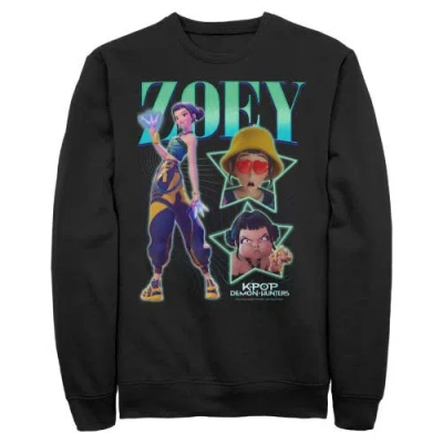 Kpop Demon Hunters Zoey Super Star Logo  Sweatshirt In Black