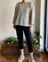 Kq The Heather Two-tone Sweatshirt In Biscotti/sage In Gray