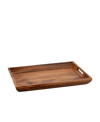 Kraftware Acacia 19.5" Gallery Serving Tray In Brown