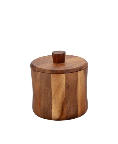 Kraftware Acacia Ice Bucket With Removable Liner, 2 Quart In Brown