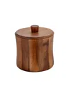 Kraftware Acacia Ice Bucket With Removable Liner, 3 Quart In Brown