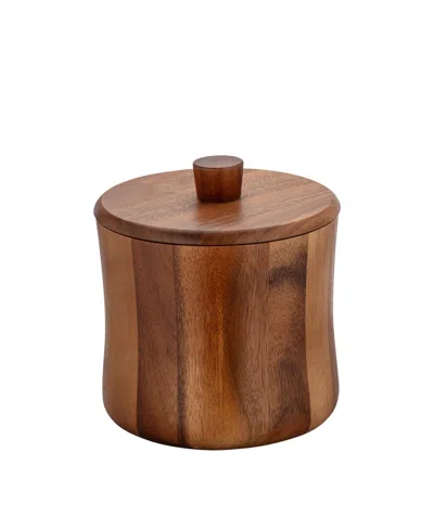 Kraftware Acacia Ice Bucket With Removable Liner, 3 Quart In Brown