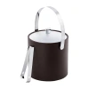 Kraftware Arc 3-pc. Ice Bucket + Tong Chrome Trim Set In Brown