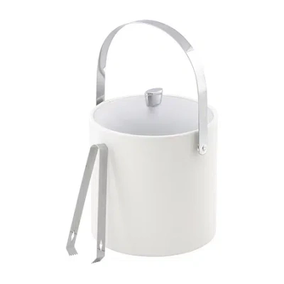 Kraftware Arc 3-pc. Ice Bucket + Tong Chrome Trim Set In White