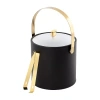 Kraftware Arc 3-pc. Ice Bucket + Tong Gold Trim Set In Black