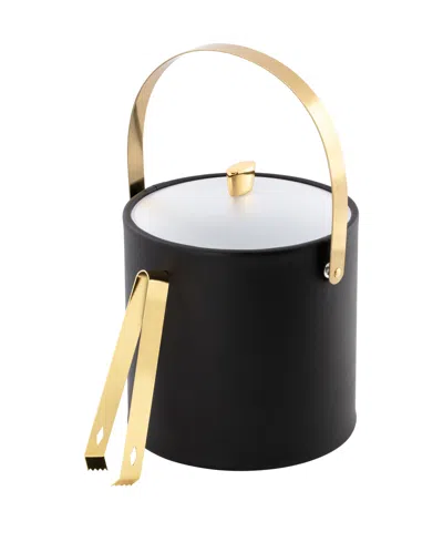 Kraftware Arc Ice Bucket And Ice Tong, 3 Quart In Black
