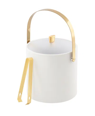Kraftware Arc Ice Bucket And Ice Tong, 3 Quart In White