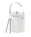 Kraftware Arc Ice Bucket And Ice Tong, 3 Quart In White