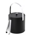 Kraftware Dorchester Ice Bucket And Ice Tong, 3 Quart In Black