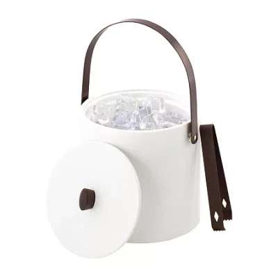 Kraftware Durham 2-pc Ice Bucket With Lid + Tong Set In White