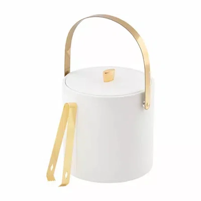 Kraftware Oxford 3-pc. Ice Bucket + Tong Set In White