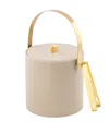 Kraftware Oxford Ice Bucket And Ice Tong, 3 Quart In Taupe