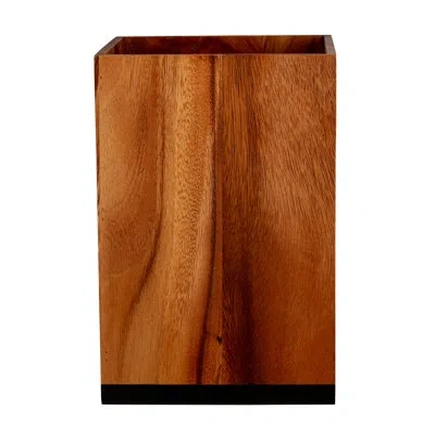 Kraftware Taniya Nayak 8qt Canopy Acacia Wood Wastebasket In Medium Wood