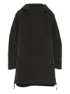 Krakatau Hooded-neck Parka Coat In Black