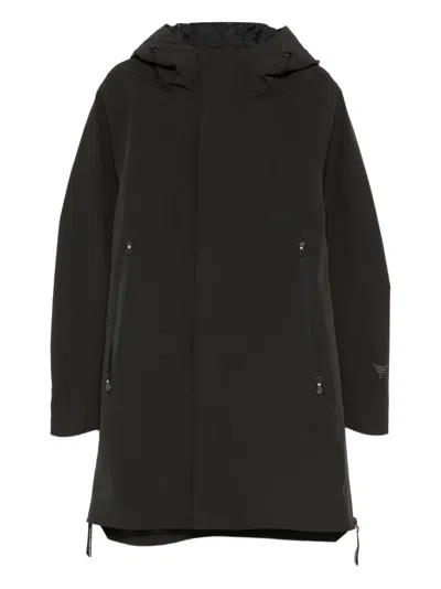 Krakatau Hooded-neck Parka Coat In Black