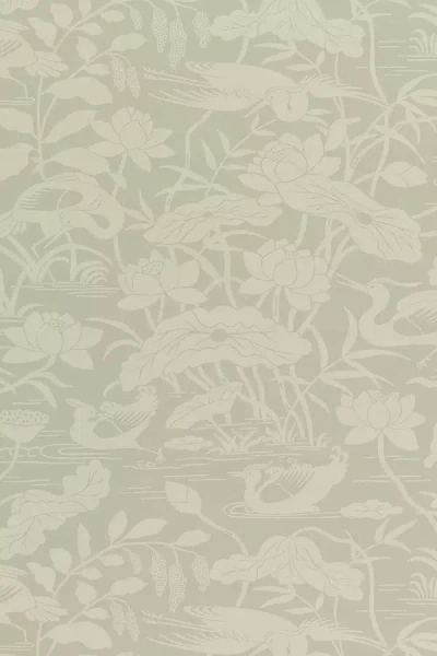 Kravet Heron And Lotus Flower Wallpaper