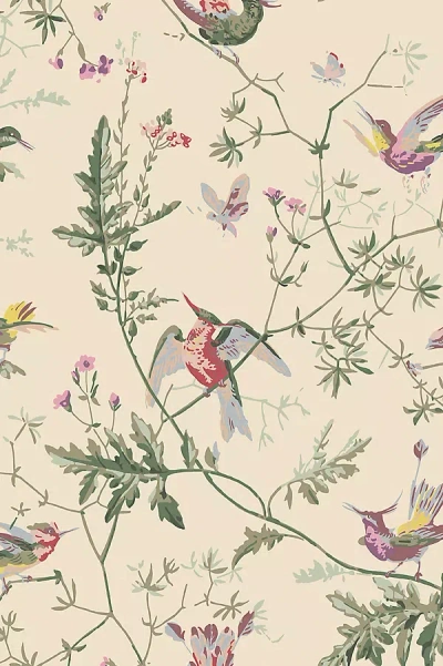 Kravet Hummingbirds Nature Wallpaper