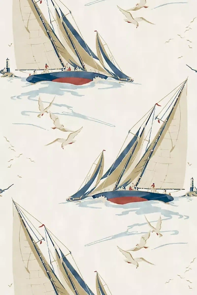 Kravet Round The Island Sailboat Wallpaper