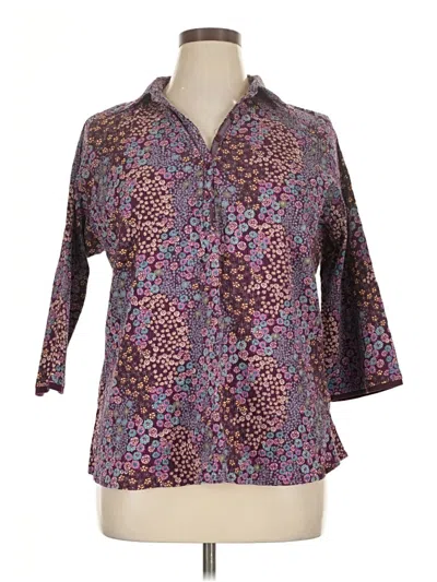Pre-owned Krazy Kat 3/4 Sleeve Blouse In Purple