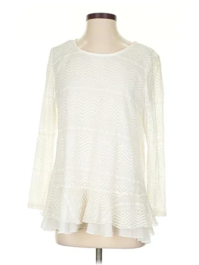 Pre-owned Krazy Kat Long Sleeve Blouse In White