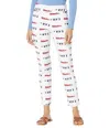 Krazy Larry Ankle Pants Womens White Espadrilles Print Stretch Pull On Red115 In White