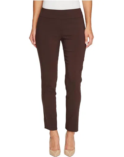 Krazy Larry Classic Pull-on Ankle Pants In Brown