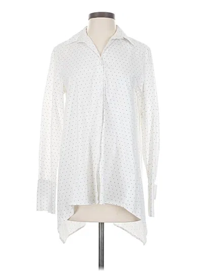 Pre-owned Krazy Larry Long Sleeve Blouse In White
